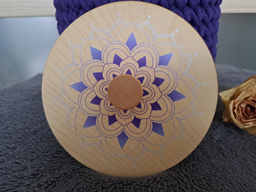 Háčkovaný Bavlněný Koš S Víkem - Mandala — foto 3