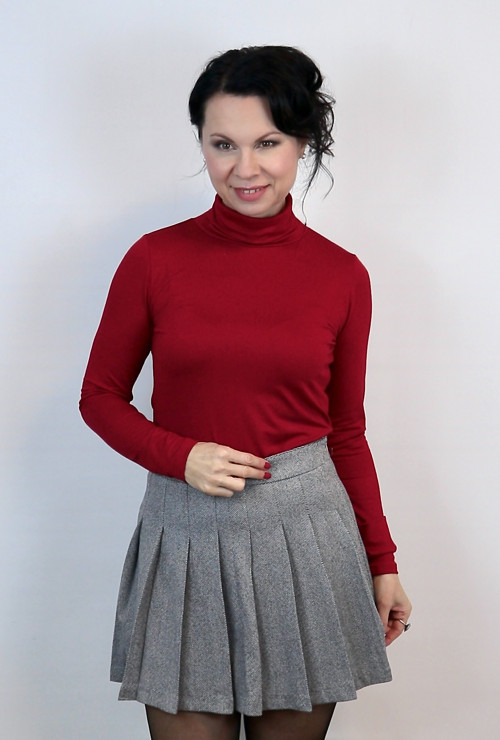 Dámský rolák tmavě červený — foto 4