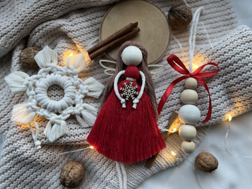 Vánoční macramé sada s andělkou — foto 2