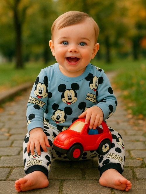 Dětské baggy tepláky Mickey bílé — foto 3