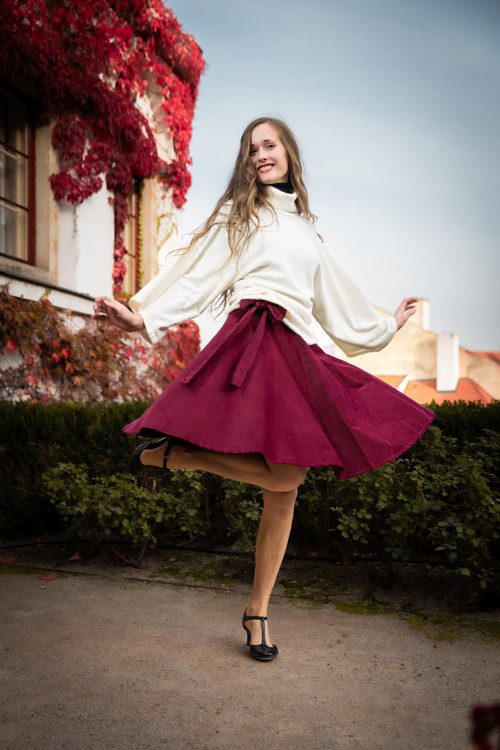 Manšestrová Kolová Bordó — foto 5