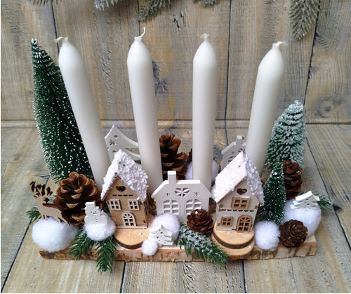 Adventní svícen s domečky — foto 3