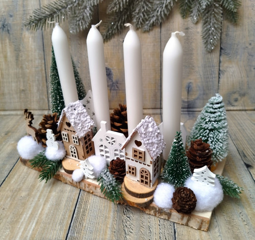 Adventní svícen s domečky — foto 4