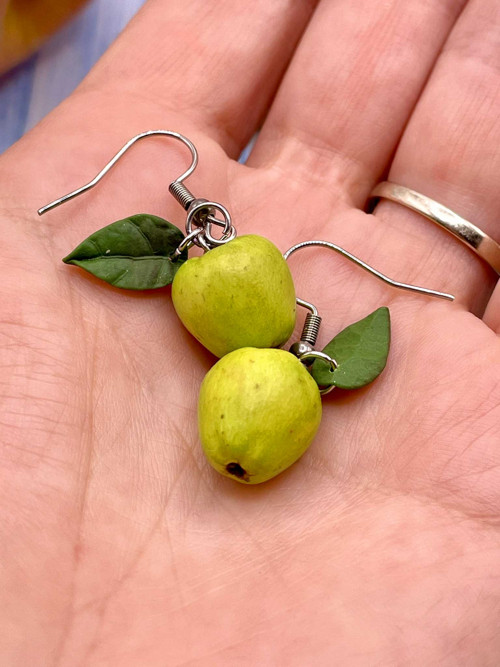 Náušnice mini jablka zelená — foto 2