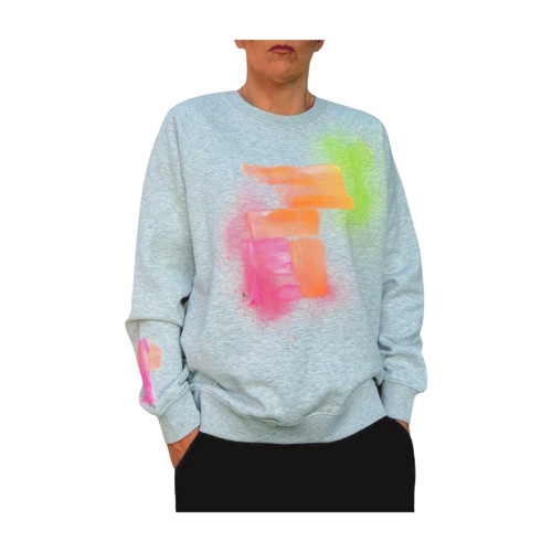 Mikina šedá potisk neon — foto 2