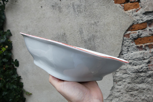Červená linka...porcelánová mísa, Československo — foto 5