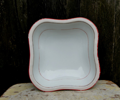 Červená linka...porcelánová mísa, Československo — foto 2