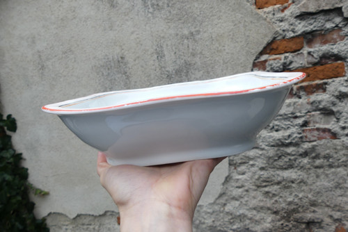 Červená linka...porcelánová mísa, Československo — foto 4