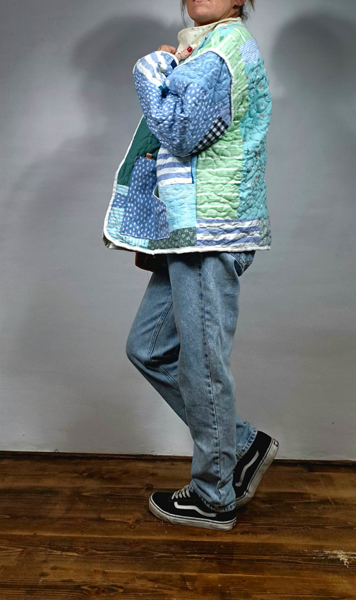 Dámská prošívaná patchwork bunda — foto 4