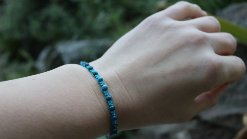 Náramek macramé "podmanivý azurit" — foto 2