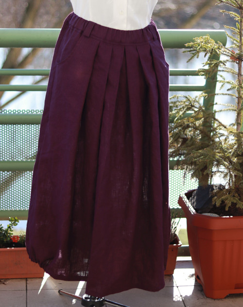 Lněná sukně purple — foto 5