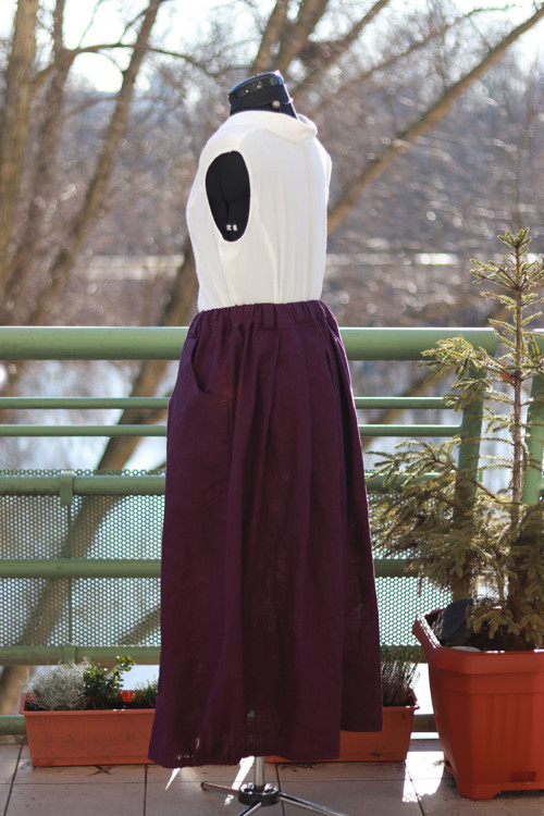 Lněná sukně purple — foto 3