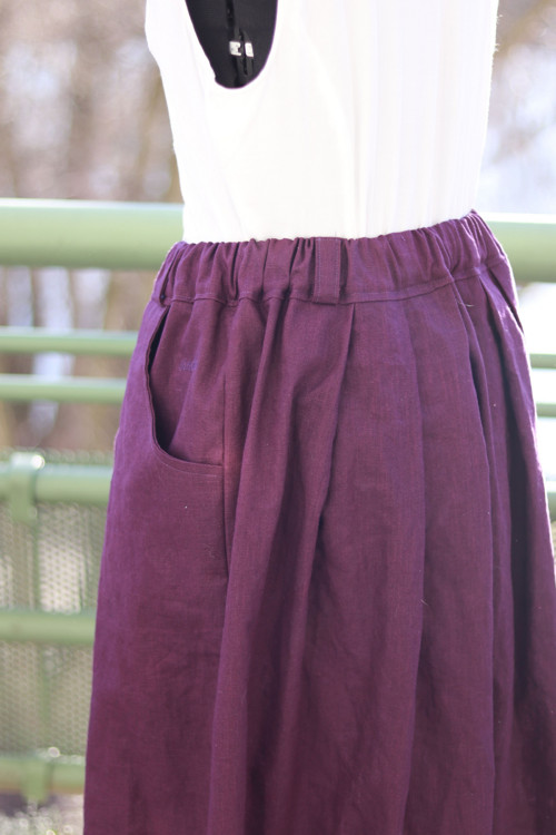 Lněná sukně purple — foto 2