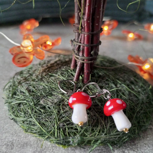 Náušnice muchomůrky červené — foto 2