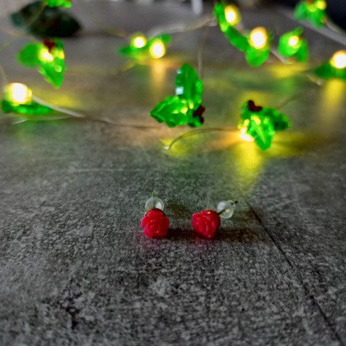 Náušnice mini růžičky — foto 4