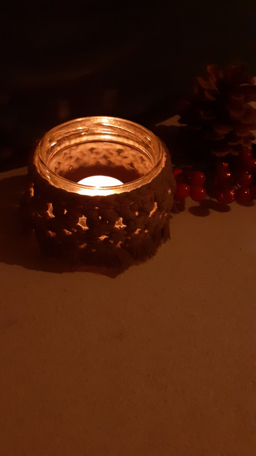 Macramé svícen nízký — foto 2