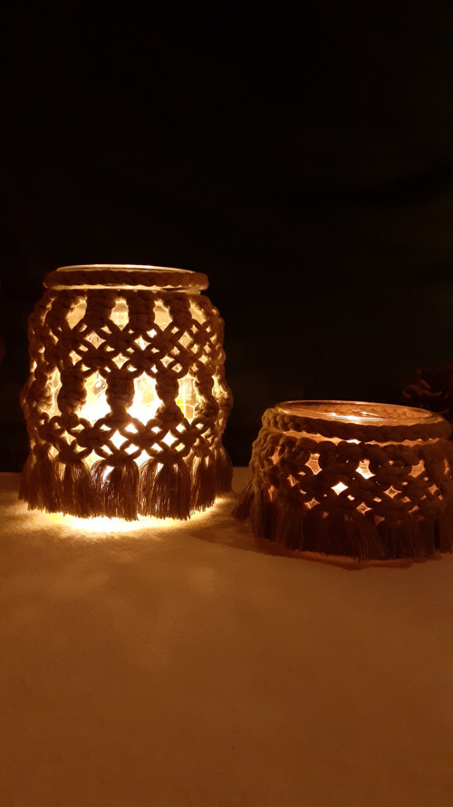 Macramé svícen nízký — foto 6
