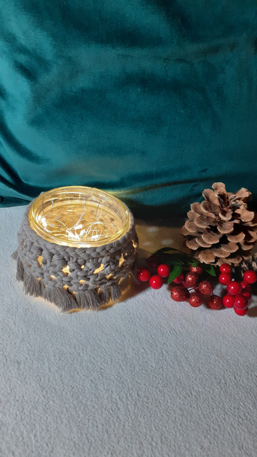 Macramé svícen nízký — foto 3