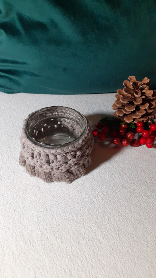 Macramé svícen nízký — foto 4