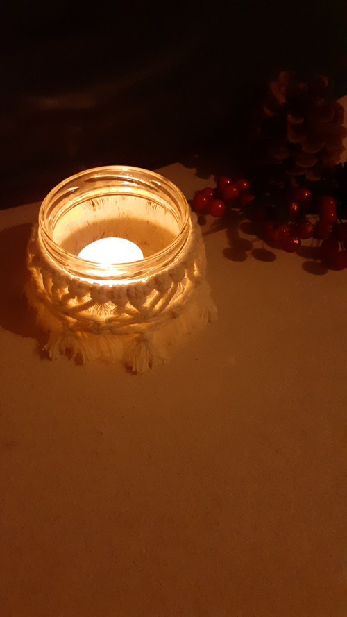 Macramé svícen nízký — foto 4