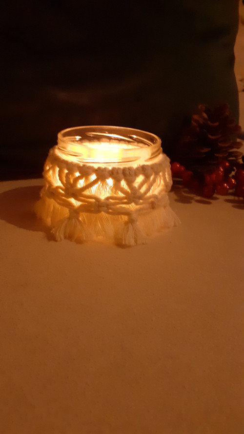 Macramé svícen nízký — foto 2