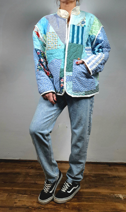 Dámská prošívaná patchwork bunda — foto 5