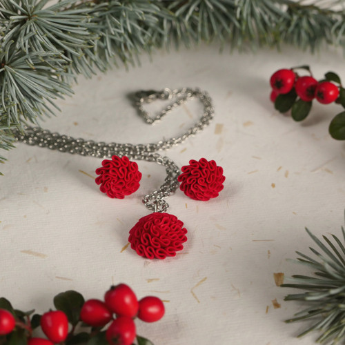 Antialergická sada šperků - Christmas red — foto 2