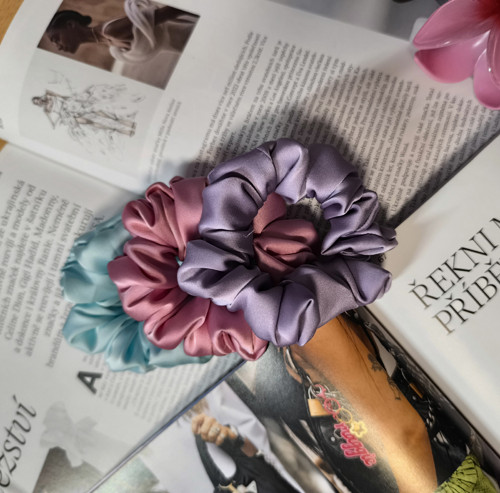 Pastelové scrunchies gumičky — foto 2
