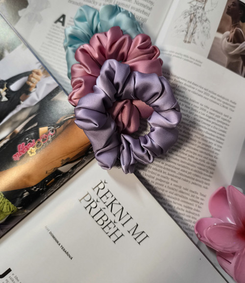 Pastelové scrunchies gumičky — foto 4