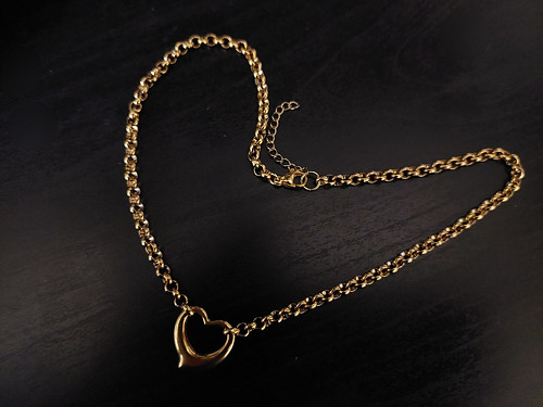 Náhrdelník - chocker zlatý LOVELY srdce — foto 2