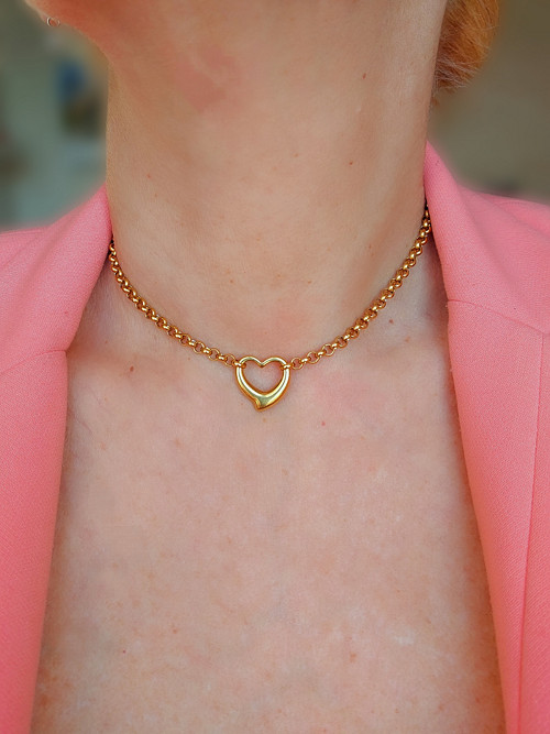 Náhrdelník - chocker zlatý LOVELY srdce — foto 3