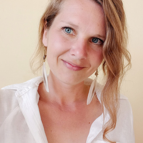 Peříčkové náušnice Holub se záhnědou — foto 5