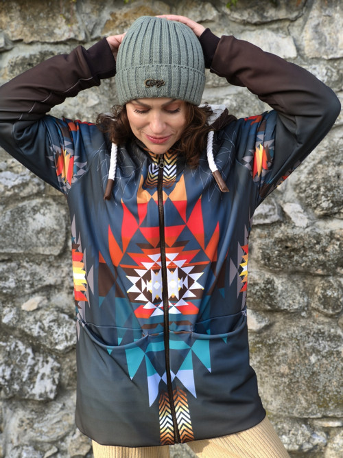 AZTEC RASTA - termo mikina so sherpou na zips — foto 4