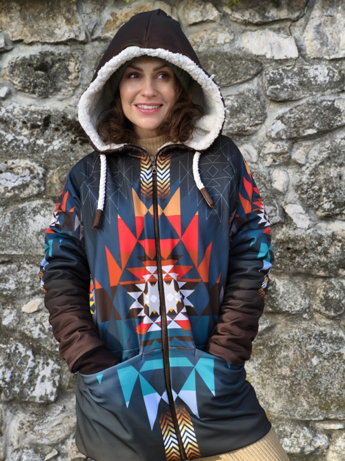 AZTEC RASTA - termo mikina so sherpou na zips — foto 2