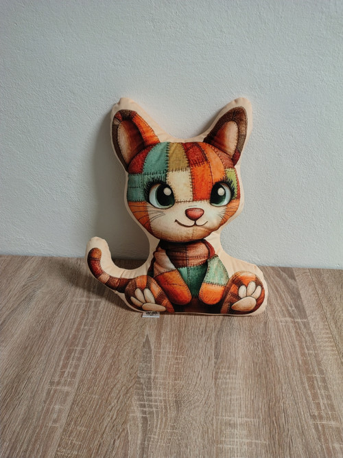 Kočička styl patchwork - 3D polštář — foto 2