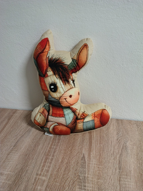 Oslík styl patchwork - 3D polštář — foto 2