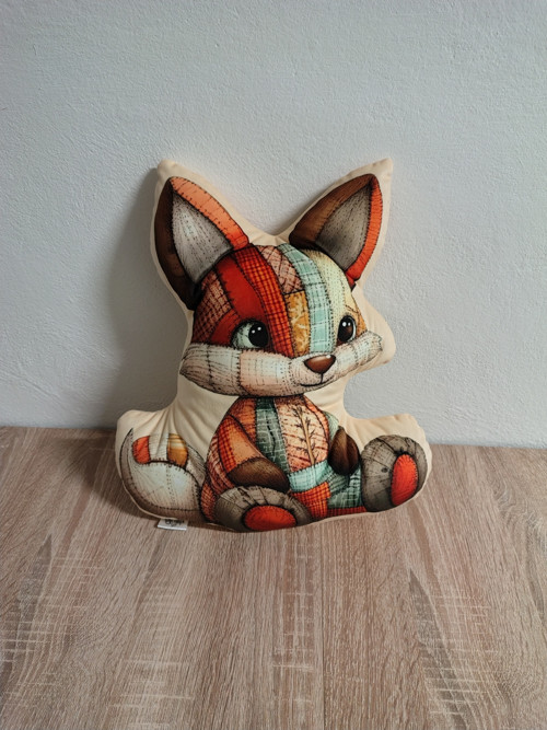 Liška styl patchwork - 3D polštář — foto 2