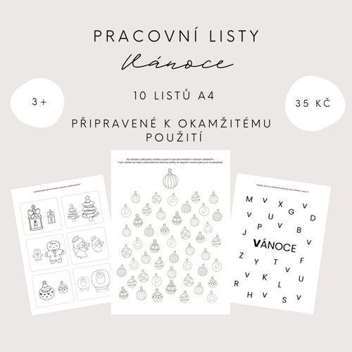 Pracovní listy - Vánoce (PDF - tisk) — foto 2