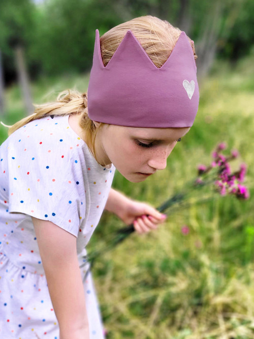 Čelenka korunka - šeříková se srdíčkem — foto 2