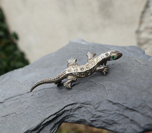 Ještěrka... stříbrná (Ag) brož — foto 3