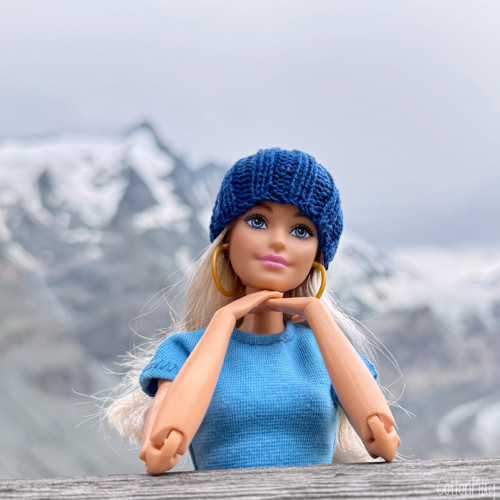Pletená čepička pro Barbie - modrá — foto 5