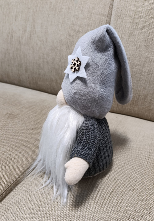Vánoční skřítek šedý 25 cm — foto 4