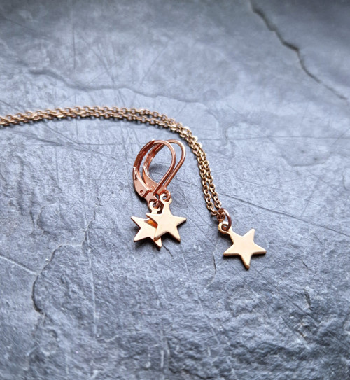 Ocelový náhrdelník*hvězdička*rosegold — foto 4
