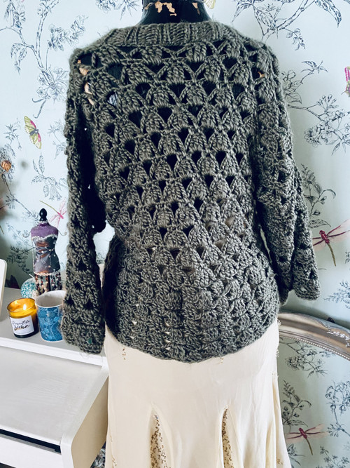 Bolerko hand made olivové — foto 4