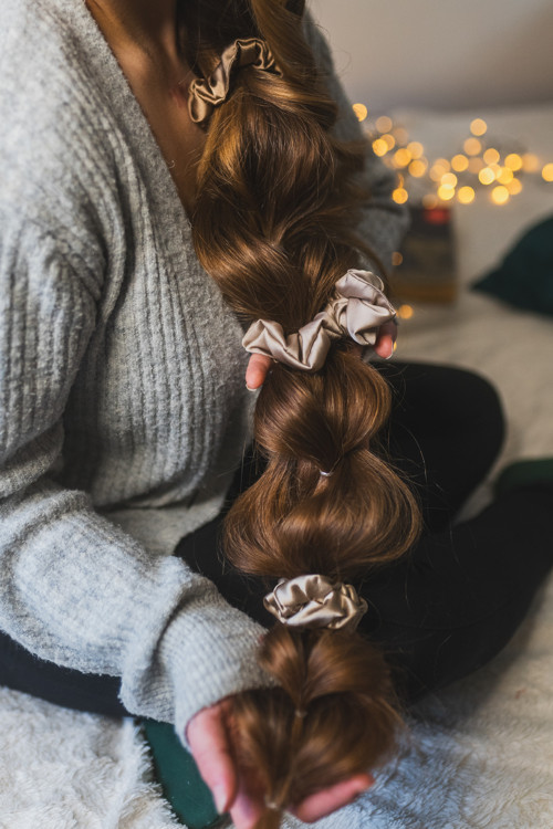 Hedvábná scrunchie "CAMEL" — foto 2