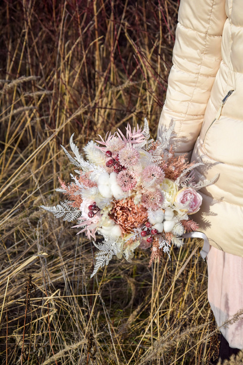 Boho kytice Zima v pudru — foto 6