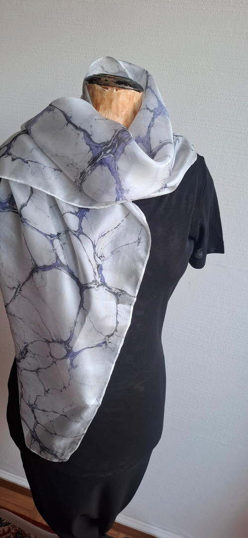 Ebru - hedvábná šála — foto 5