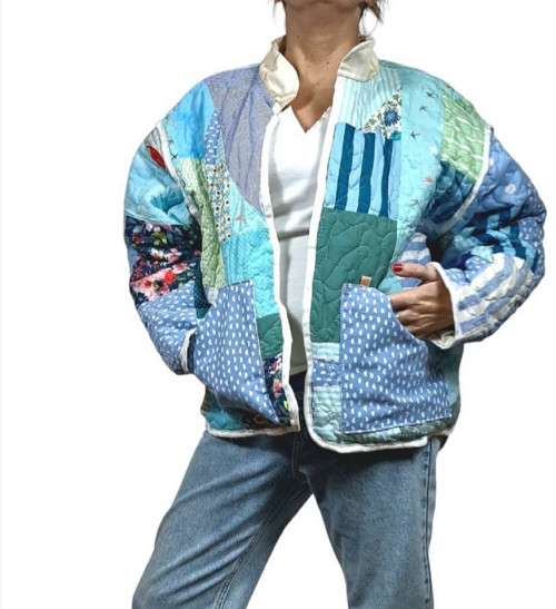 Dámská prošívaná patchwork bunda — foto 6