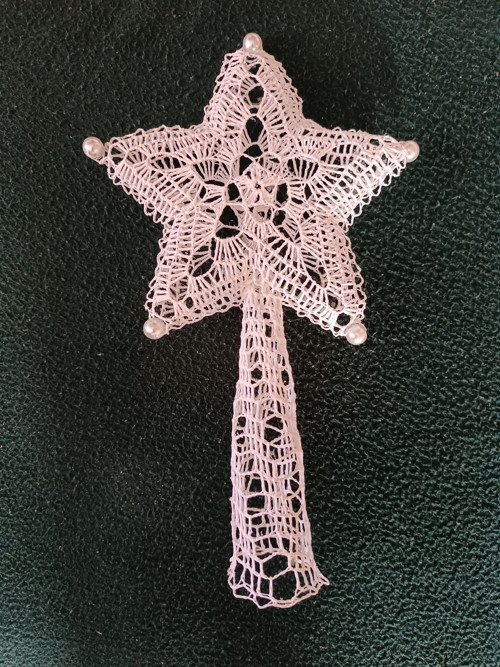 Špička na stromeček, háčkovaná, 3d — foto 2