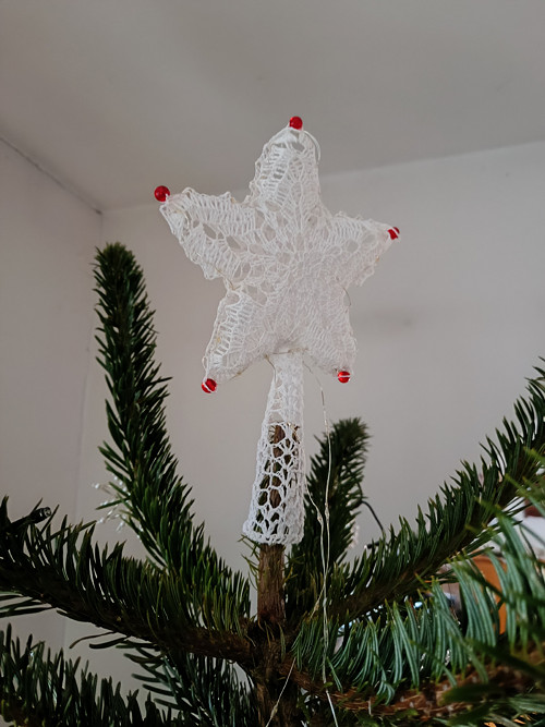 Špička na stromeček, háčkovaná, 3d — foto 4